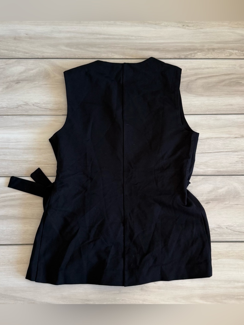 Montgomery Post Wrap Front Sleelevess Knit Top Black Small NWT STITCH FIX - Picture 7 of 11